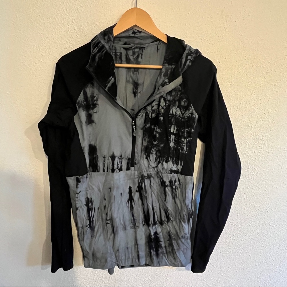 Black and Gray TREW Tie-Dye Pullover Hoodie size S